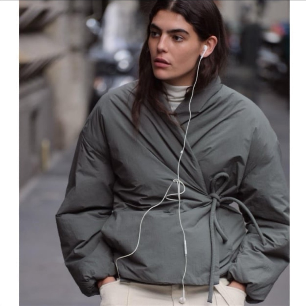 Zara Style Wrap Puffer Jacket
